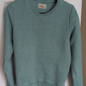 Marine Layer Quilted Crewneck Sweater in Mint